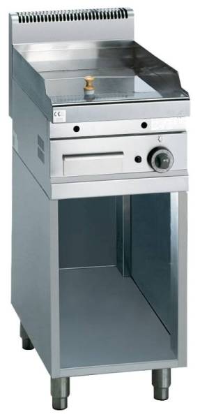 Elektro Grillplatte Gastronomie mit offenem Unterbau und 400 V Anschluss