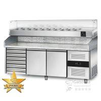 Pizzatisch 2 Türen 7 Schubladen mit Granitarbeitsplatte und Kühlaufsatz 171 W Pizzatisch 2 Türen 7 Schubladen mit Granitarbeitsplatte und Kühlaufsatz 171 W